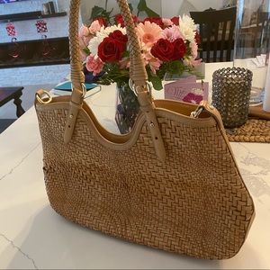 Cole Haan Genevieve Woven Wave Leather Tote👜
